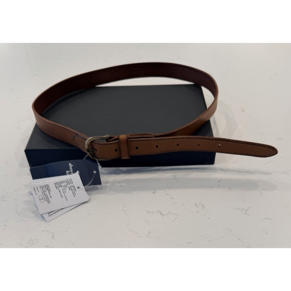 Abercrombie Kids Brown Leather Belt w/ Buckle Size 13/14-15/16 NWT's